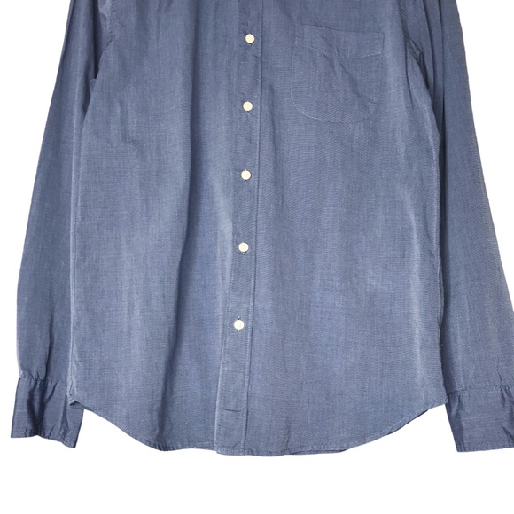 J. Crew Slim Secret Wash Organic Cotton Poplin Button Down Shirt Blue Men's LRG - Picture 5 of 11